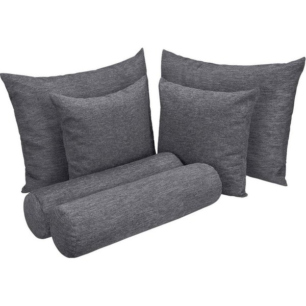 Selfitex Sofakissen 6-tlg. Kissen Set, 2x großes Kissen/2x kleines Kissen/2x Nackenrolle, (6er Set, 2x großes Kissen, 2x kleines Kissen, 2x Nackenrolle), für So