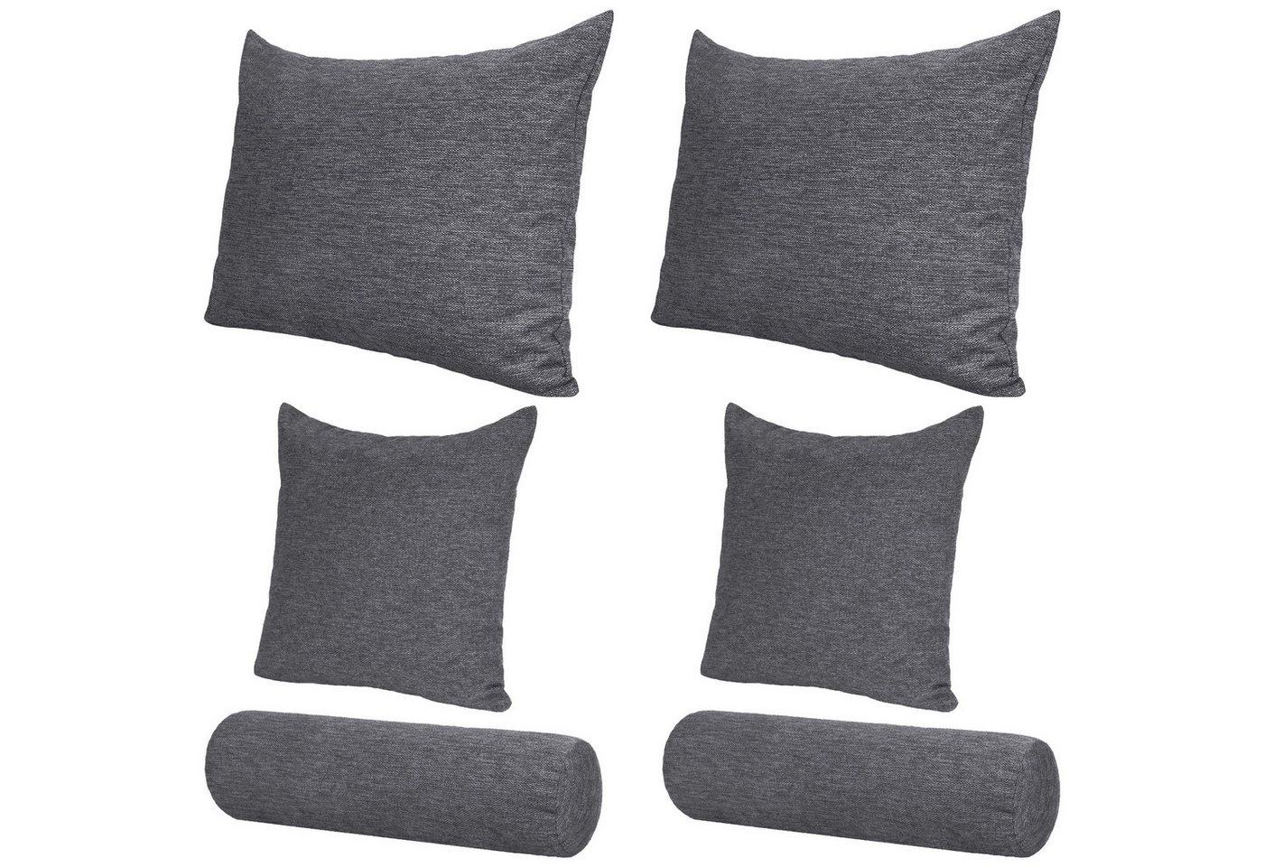 Selfitex Sofakissen 6-tlg. Kissen Set, 2x großes Kissen/2x kleines Kissen/2x Nackenrolle, (6er Set, 2x großes Kissen, 2x kleines Kissen, 2x Nackenrolle), für So – Bild 3 von 5