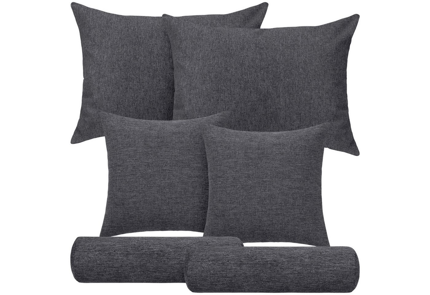 Selfitex Sofakissen 6-tlg. Kissen Set, 2x großes Kissen/2x kleines Kissen/2x Nackenrolle, (6er Set, 2x großes Kissen, 2x kleines Kissen, 2x Nackenrolle), für So – Bild 5 von 5