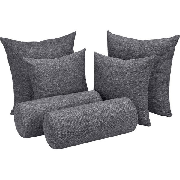 Selfitex Sofakissen 6-tlg. Kissen Set, 2x großes Kissen/2x kleines Kissen/2x Nackenrolle, (6er Set, 2x großes Kissen, 2x kleines Kissen, 2x Nackenrolle), für So