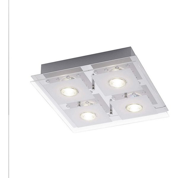 SellTec LED Deckenleuchte LED Deckenlampe STEFAN eckig, RGB Farbwechsel, verschiedene Lichtmodi, 4xGU10 / 3,00 Watt, warmweiß, RGB-Farbwechsel, LED warmweiß, RG
