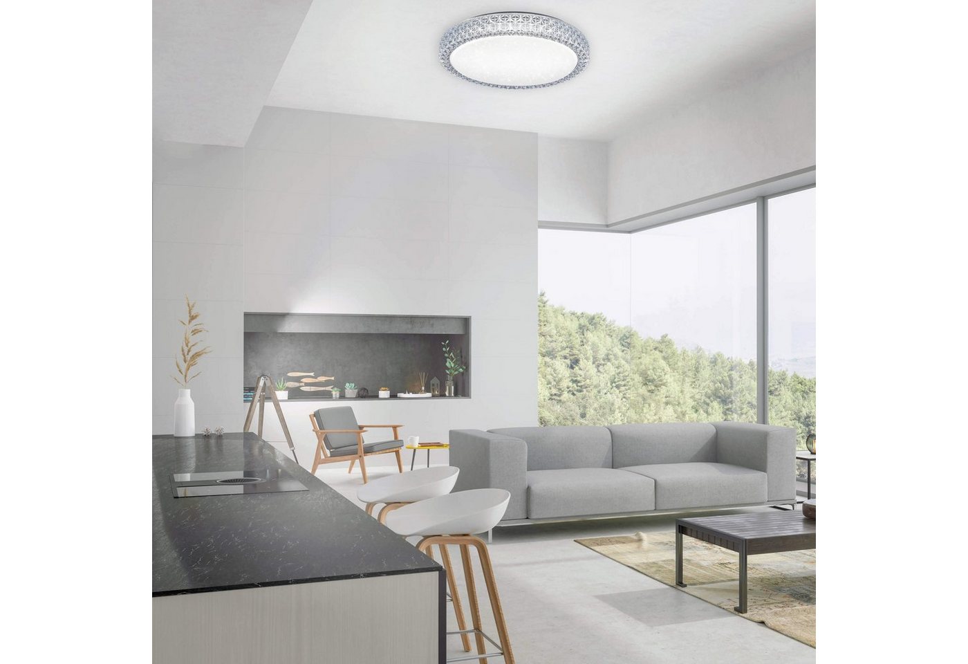 SellTec LED Deckenleuchte LED Deckenleuchte FRIEDA rund, Farbwechselsteuerung (CCT-Lichtmanagement), Memory-Funktion, 1xLED-Board / 22,00 Watt, warmweiss-kaltwe – Bild 3 von 5