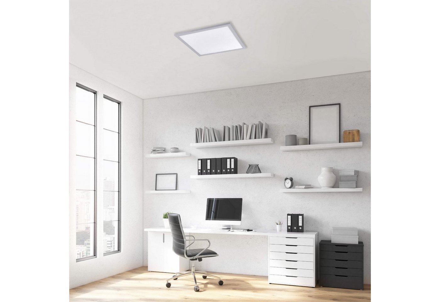 SellTec LED Deckenleuchte LED Panel Deckenlampe 45x45cm, Neutralweiß, 1xLED-Board / 23 Watt, neutralweiß, tageslichtweiß, Lichtfarbe tageslichtweiß quadratisch, – Bild 2 von 5