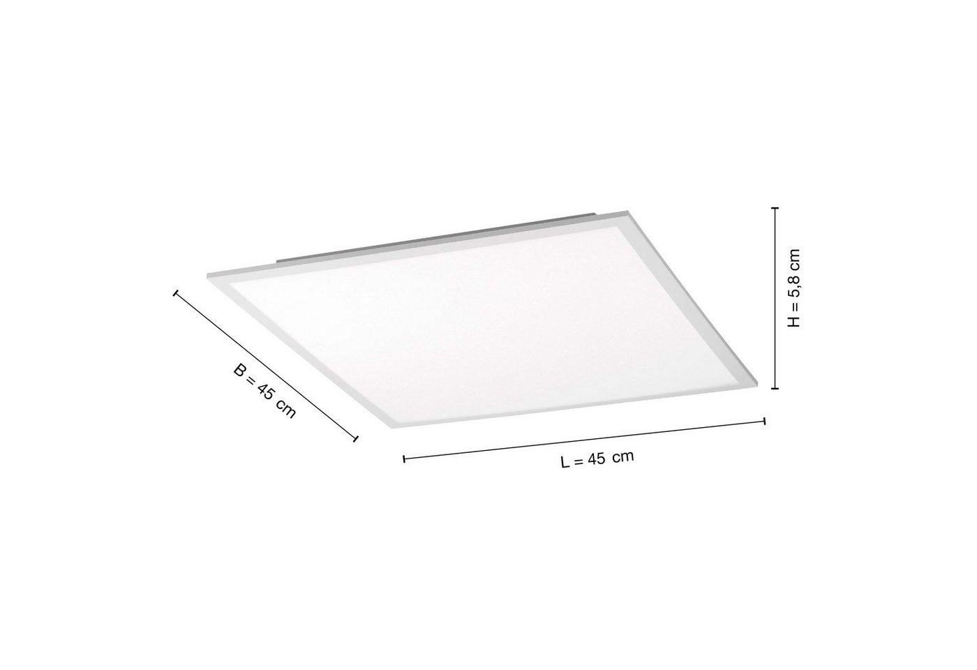 SellTec LED Deckenleuchte LED Panel Deckenlampe 45x45cm, Neutralweiß, 1xLED-Board / 23 Watt, neutralweiß, tageslichtweiß, Lichtfarbe tageslichtweiß quadratisch, – Bild 4 von 5