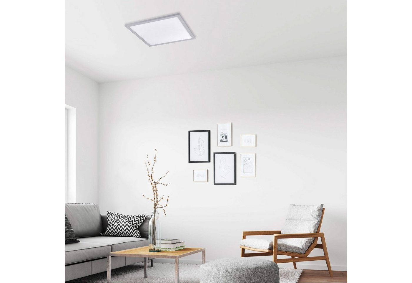 SellTec LED Deckenleuchte LED Panel Deckenlampe 45x45cm, Neutralweiß, 1xLED-Board / 23 Watt, neutralweiß, tageslichtweiß, Lichtfarbe tageslichtweiß quadratisch, – Bild 5 von 5