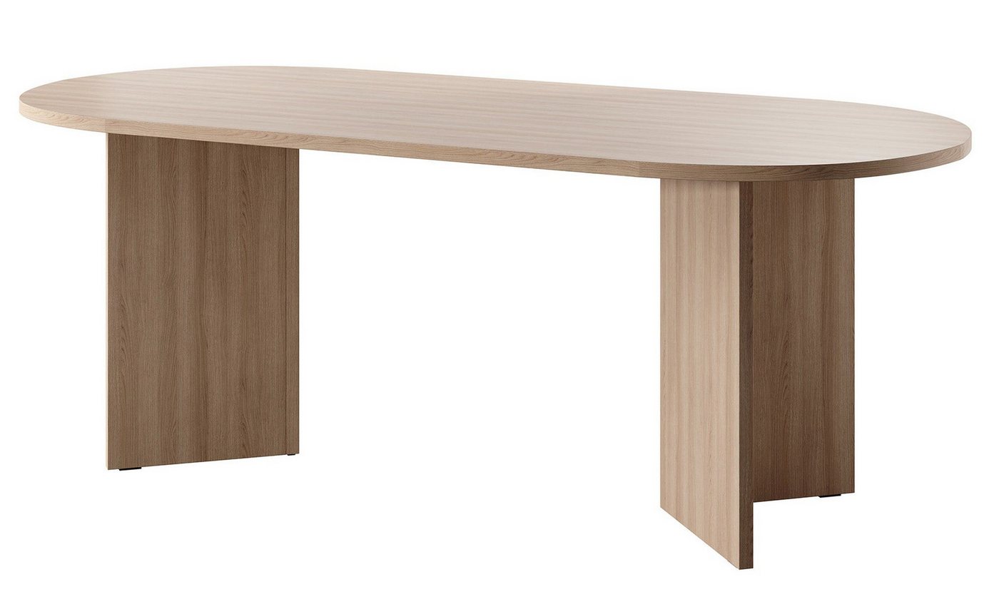 Selsey Esstisch OVO, oval, V-förmige Beine, feste Tischplatte, 204x90x75 cm – Bild 2 von 4