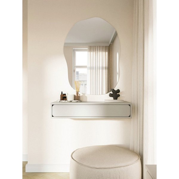 Selsey Konsolentisch WUWU, Hängekonsole mit Schublade, Greige, 90 cm