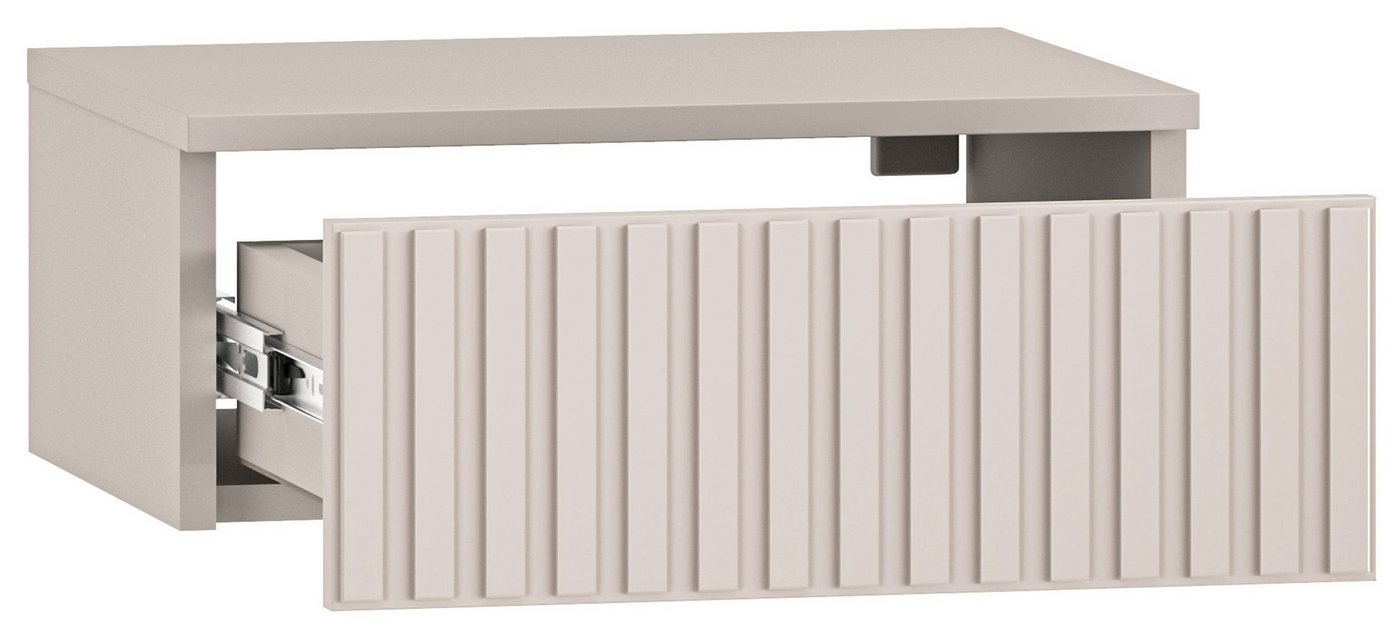 Selsey Nachttisch CALETTO, Wandhängender Nachttisch mit Schublade, 45 cm, Kaschmir – Bild 3 von 5