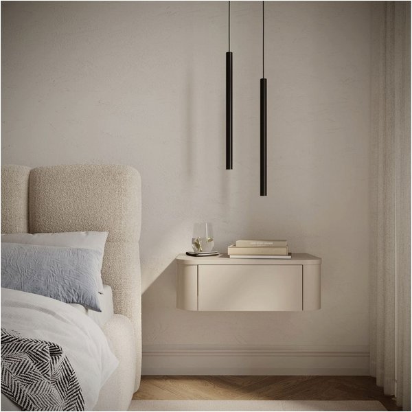 Selsey Nachttisch LUVIO, 2er-Set hängende Nachtschränke mit Schublade, grifflos, 59 cm