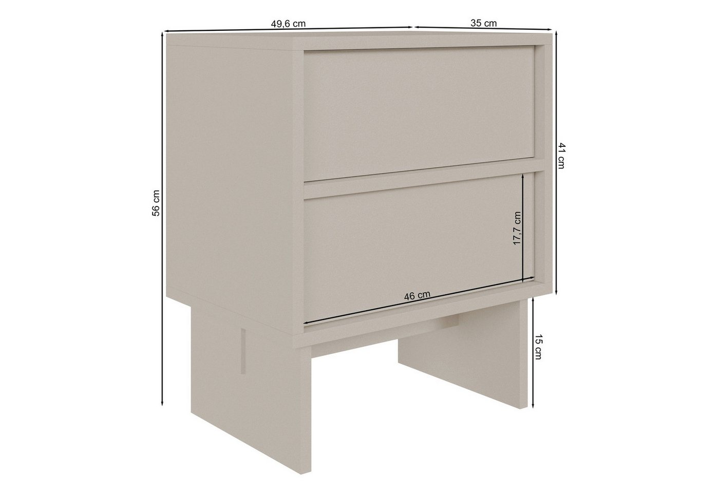 Selsey Nachttisch SANVA, mit 2 Schubladen – Bild 4 von 5