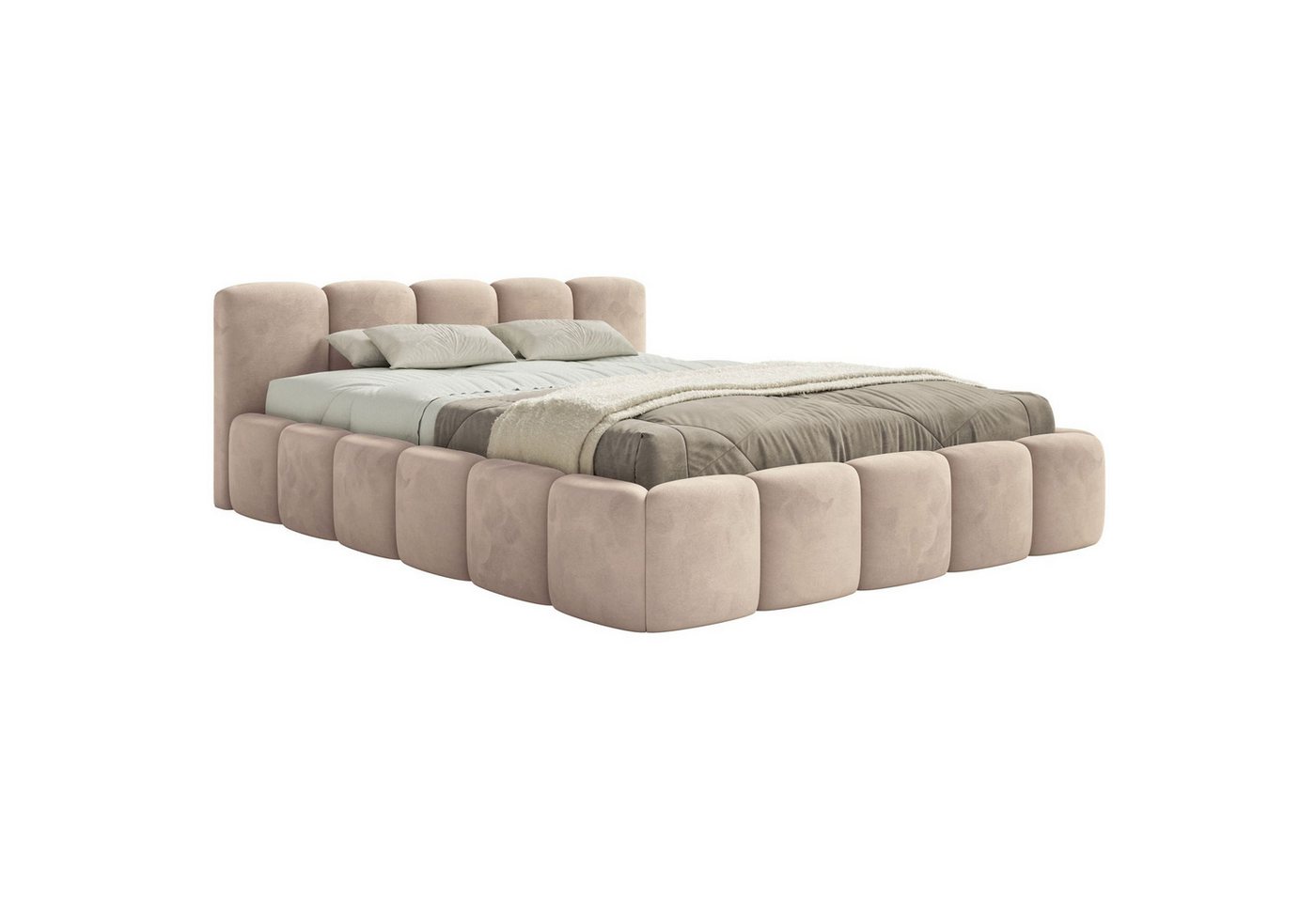 Selsey Polsterbett CLOUDY LOW, Bouclé, Chenille oder Velours, mit/ohne Bettkasten, 140–200 cm – Bild 3 von 5