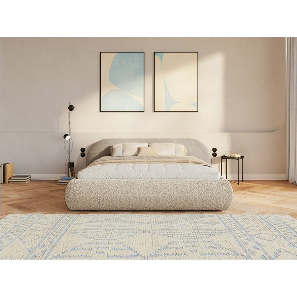 Selsey Polsterbett SHELS LOW, mit Rolllattenrost, Kopfteil und Bouclé, 140, 160, 180, 200 cm
