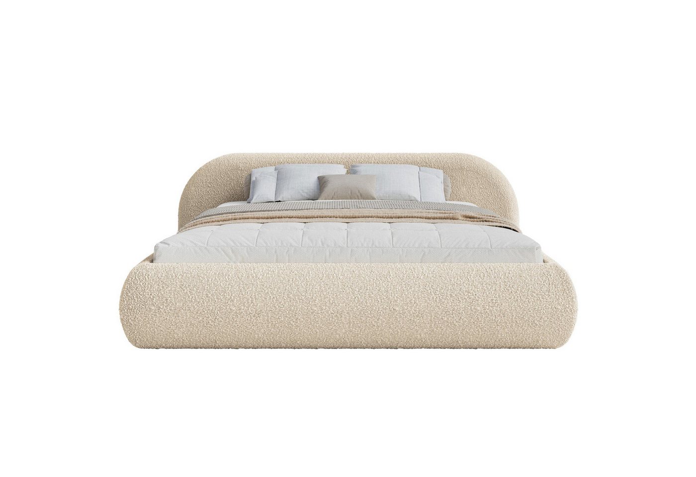 Selsey Polsterbett SHELS LOW, mit Rolllattenrost, Kopfteil und Bouclé, 140, 160, 180, 200 cm – Bild 5 von 5