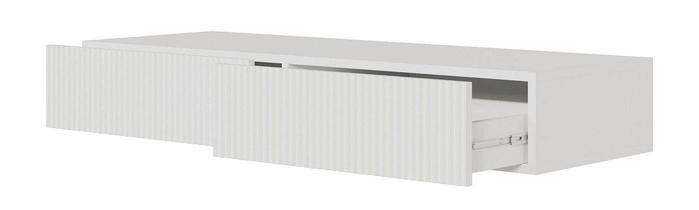 Selsey Schminktisch VELDIO, hängend, 2 Schubladen mit geriffelten Fronten, grifflos – Bild 3 von 5