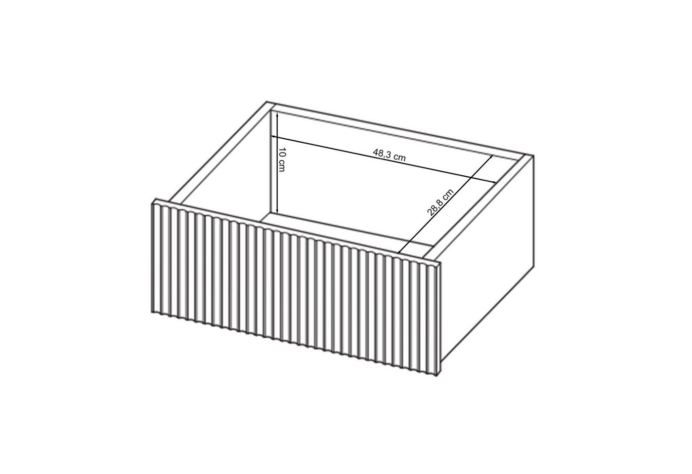 Selsey Schminktisch VELDIO, 2 Schubladen mit geriffelten Fronten, Metallgestell, 110 cm breit – Bild 5 von 5