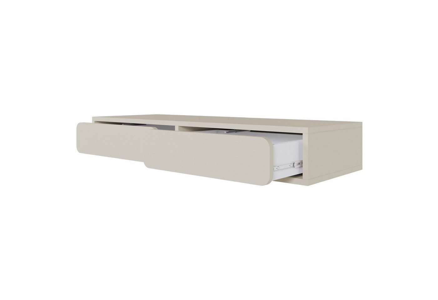 Selsey Schminktisch WUWU, Wandschminktisch mit 2 Schubladen, Greige, 110 cm – Bild 3 von 5