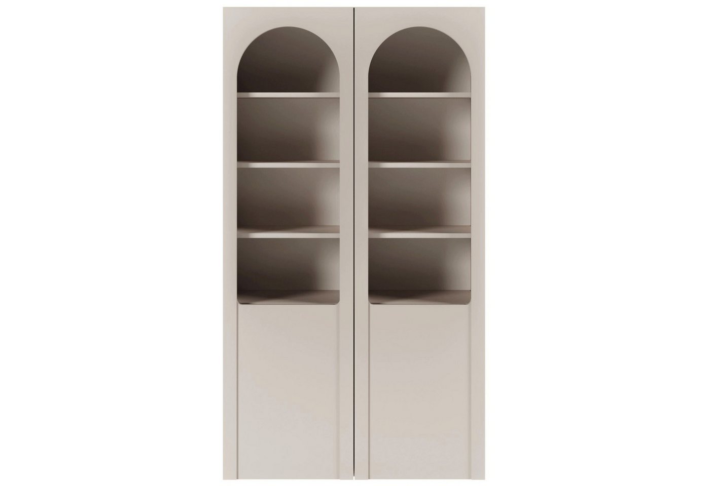 Selsey Standvitrine ARKADIA Vitrine in Kaschmirgrau mit Glasfront & Tip-On-System – Bild 3 von 5