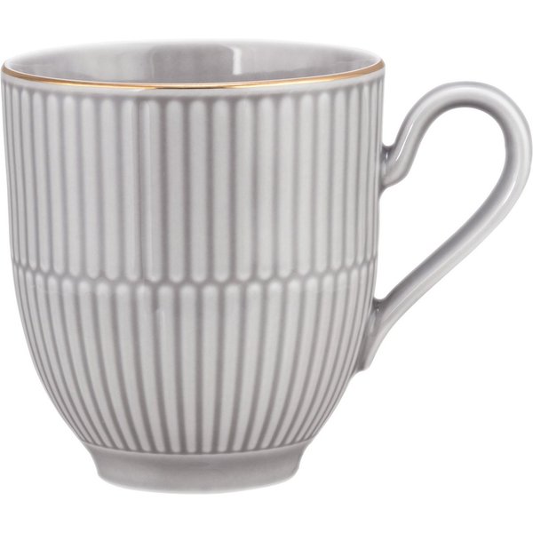Seltmann Weiden Becher Amina, 1-tlg., Porzellan, Kaffeebecher, Tasse, mit Relief und edler Goldumrandung