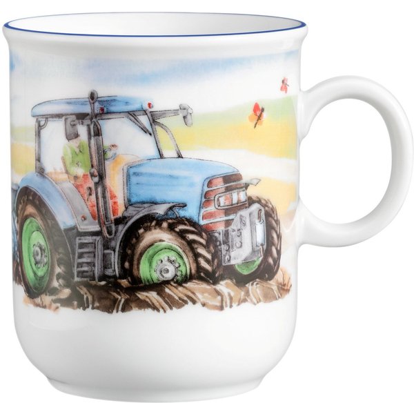 Seltmann Weiden Becher Compact, Mein Traktor, 1-tlg., Porzellan, Becher mit Henkel 0,25 l