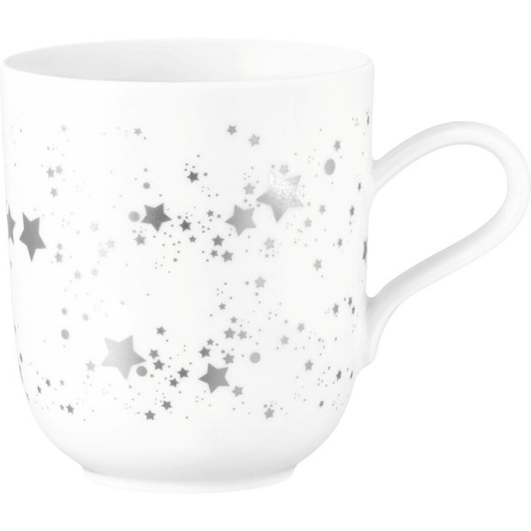 Seltmann Weiden Becher Liberty - Silver Stars, 1-tlg., Porzellan, Becher mit Henkel 0,40 l