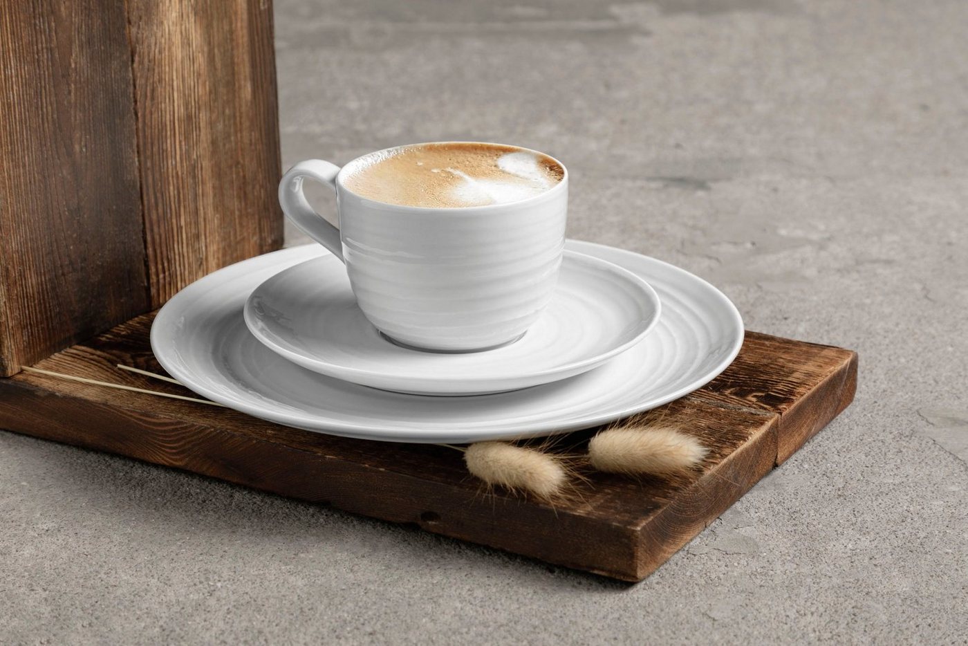 Seltmann Weiden Kaffeeservice Geschirr-Set, Service Terra (18-tlg), 6 Personen, Porzellan, Tassen, Teller, Untertassen, Made in Germany, 18 Teile, für 6 Persone – Bild 2 von 5