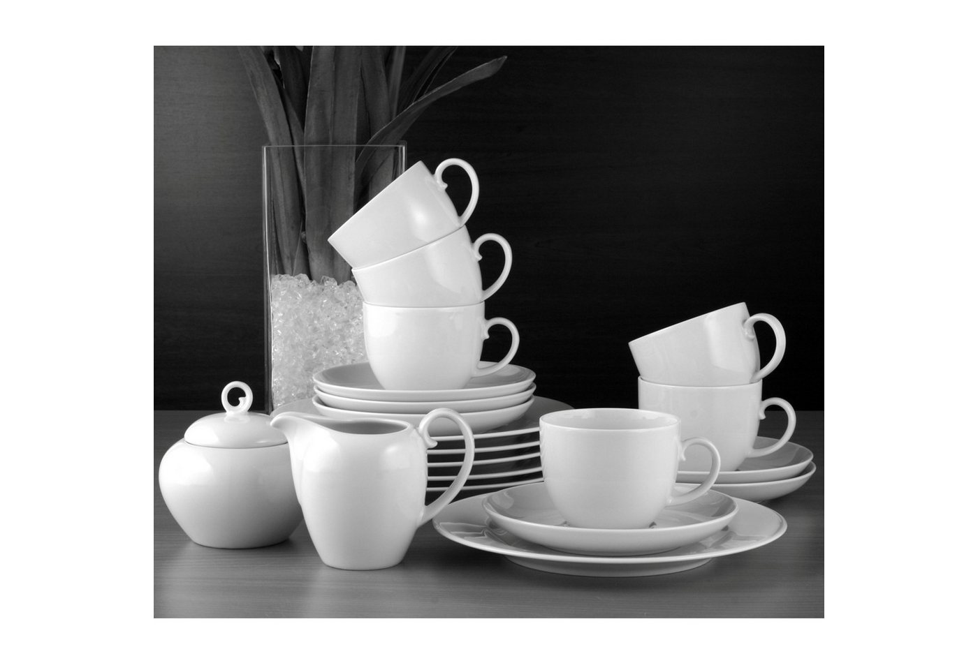Seltmann Weiden Kaffeeservice Geschirr-Set, Service Rondo (18-tlg), 6 Personen, Porzellan, Tassen, Teller, Untertassen, 18 Teile, für 6 Personen Made in Germany – Bild 2 von 5