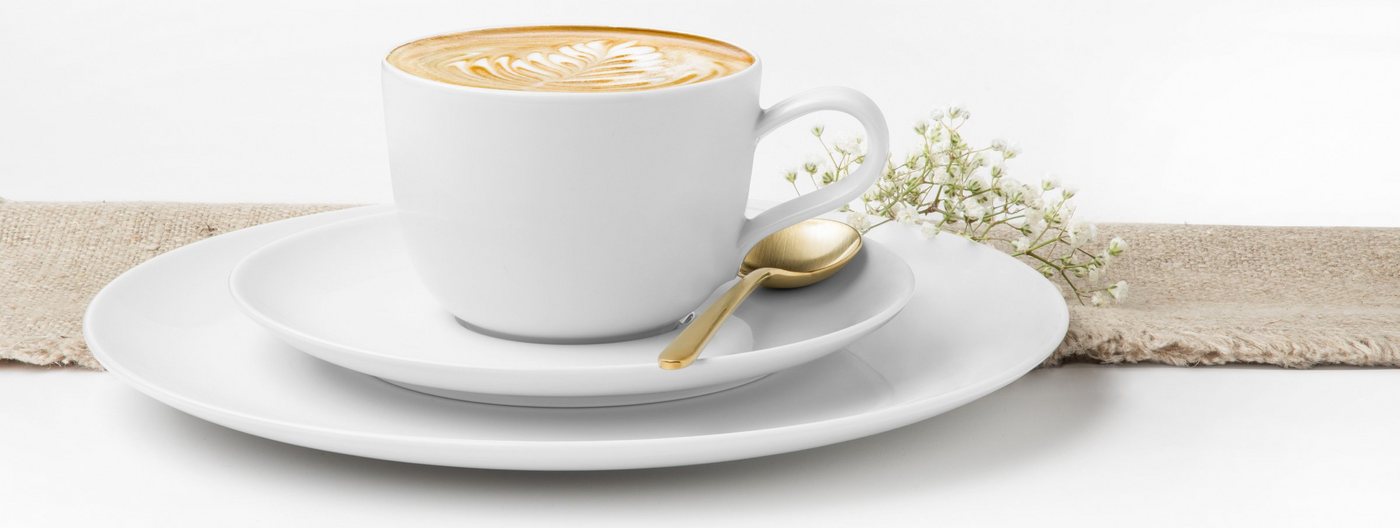 Seltmann Weiden Kaffeeservice Geschirr-Set, Service Liberty (18-tlg), 6 Personen, Porzellan, Teller Set, Tassen, weiß, Made in Germany, 18 Teile, für 6 Personen – Bild 2 von 5