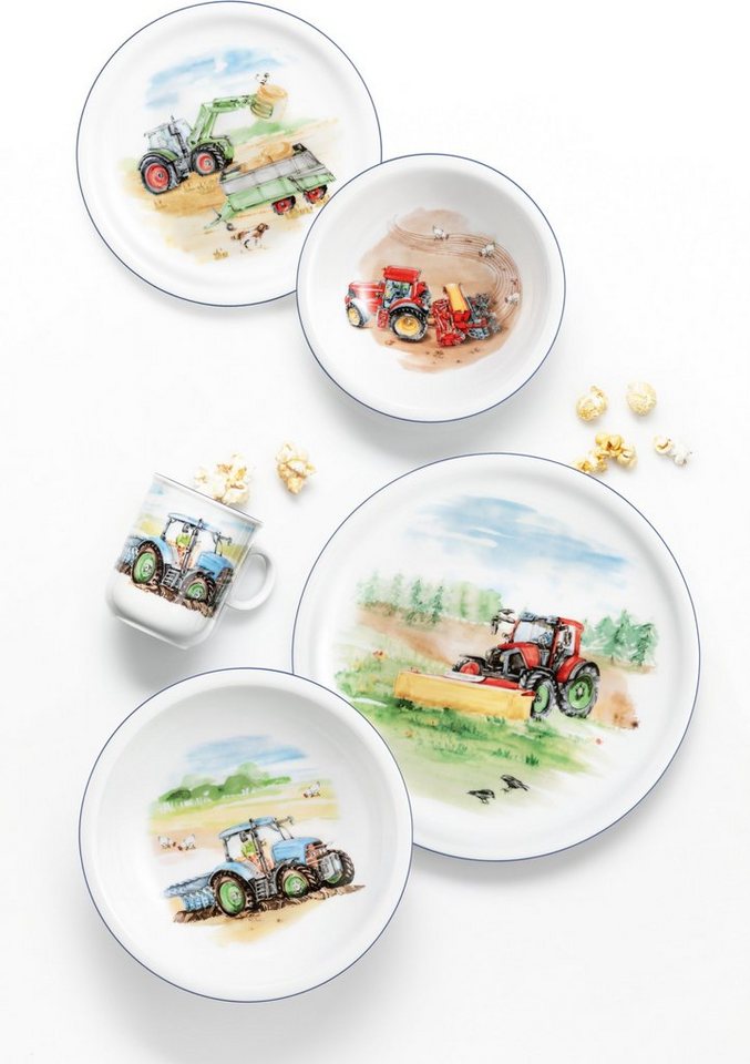 Seltmann Weiden Kindergeschirr-Set Compact Mein Traktor (3-tlg), 1 Personen, Porzellan, Teller, Schüssel, Becher, Made in Germany, 3 Teile, für 1 Person – Bild 2 von 5