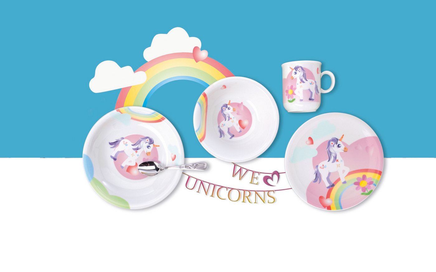 Seltmann Weiden Schüssel Compact - Mein kleines Einhorn, Porzellan, (1-tlg), Schale rund 16 cm – Bild 4 von 5