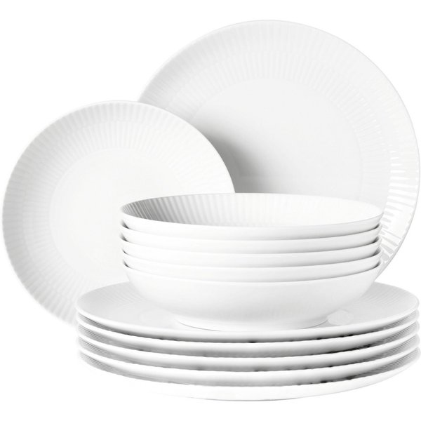 Seltmann Weiden Tafelservice Teller Set, Geschirr-Set, 12 Teile, Amina (12-tlg), 6 Personen, Porzellan, Geschirr-Set, Teller, Made in Germany, 12 Teile, für 6 P