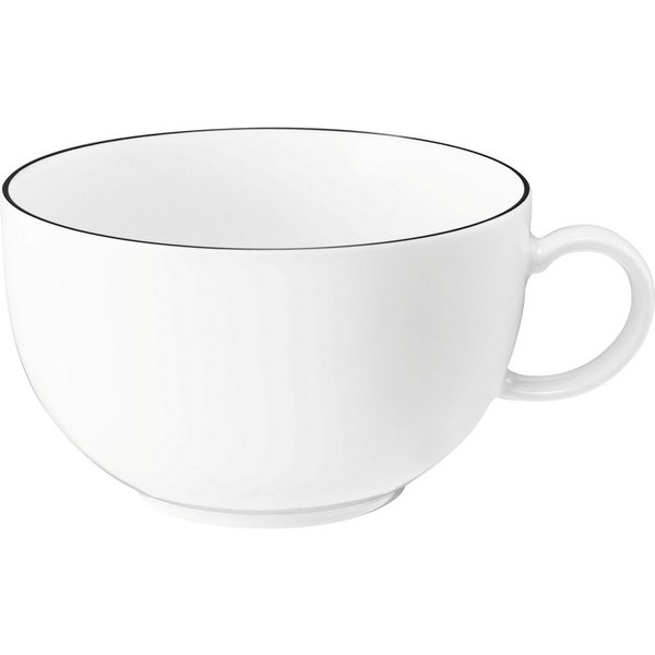 Seltmann Weiden Tasse Lido Black Line, 1-tlg., Porzellan, Milchkaffeeobertasse 0,35 l