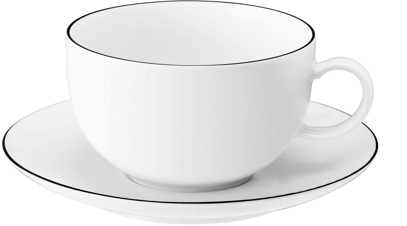 Seltmann Weiden Tasse Lido Black Line, 1-tlg., Porzellan, Milchkaffeeobertasse 0,35 l – Bild 2 von 3