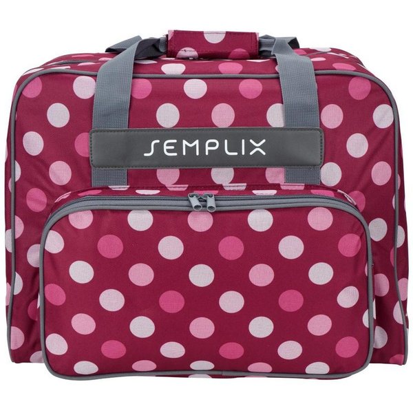 Semplix Nähmaschinentasche - Nähmaschinentasche Polka Dots (beere/rosa)