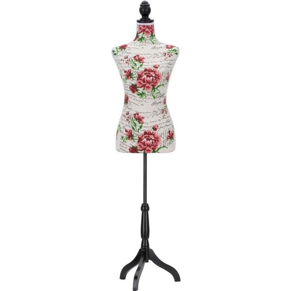 Semplix Schneiderpuppe - Torso, dekorativ, verstellbar, Rosendruck