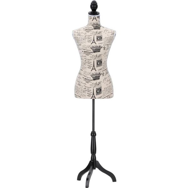 Semplix Schneiderpuppe - Torso, dekorativ mit Baumwollbezug, Parisdruck, höhenverstellbar
