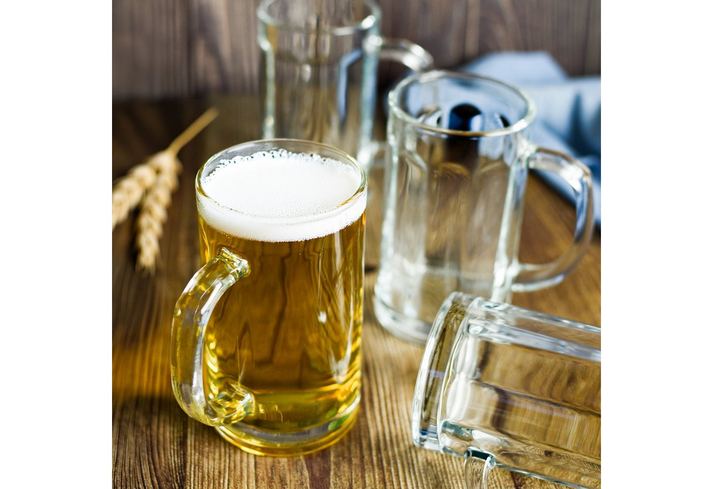 Sendez Bierglas 4 Bierseidel 400ml (max. 500ml) Biergläser Bierkrüge Bierglas Bierglas, 4-tlg., Glas – Bild 2 von 5