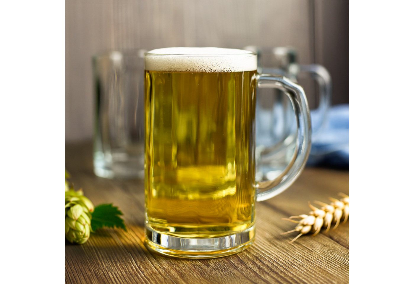 Sendez Bierglas 4 Bierseidel 400ml (max. 500ml) Biergläser Bierkrüge Bierglas Bierglas, 4-tlg., Glas – Bild 3 von 5