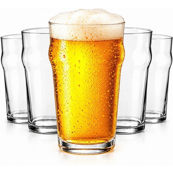 Sendez Bierglas 6 Pintgläser 0,5L Biergläser Pint Glas Trinkgläser Saftgläser, 6-tlg., Glas