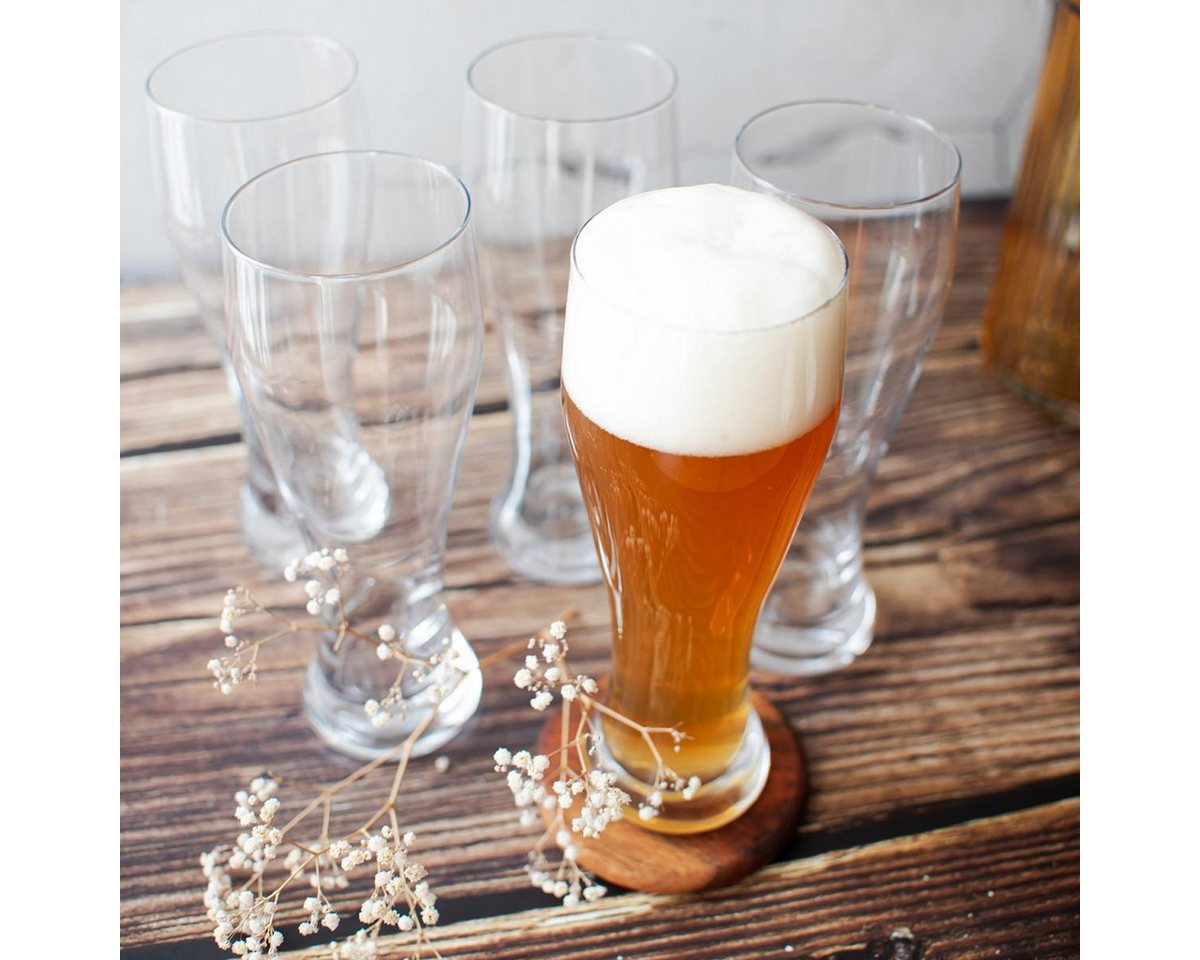 Sendez Bierglas 6 Weizengläser 0,5L Biergläser Weissbierglas Weizenbierglas, 6-tlg., Glas – Bild 4 von 4