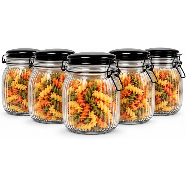 Sendez Einmachglas 6 Einmachgläser 720ml mit Keramikdeckel Vorratsgläser Vorratsgefäß, Glas, (6-tlg)