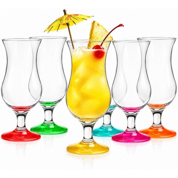 Sendez Gläser-Set 6 Cocktailgläser Mix Farbe 480ml Cocktailglas Longdrinkgläser, 6-tlg., Glas