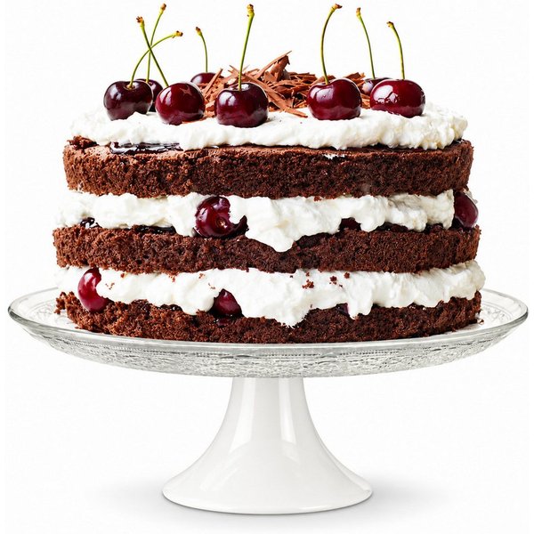 Sendez Kuchenplatte Kuchenplatte mit Relief Ø29cm Tortenplatte Tortenständer Servierplatte, Glas