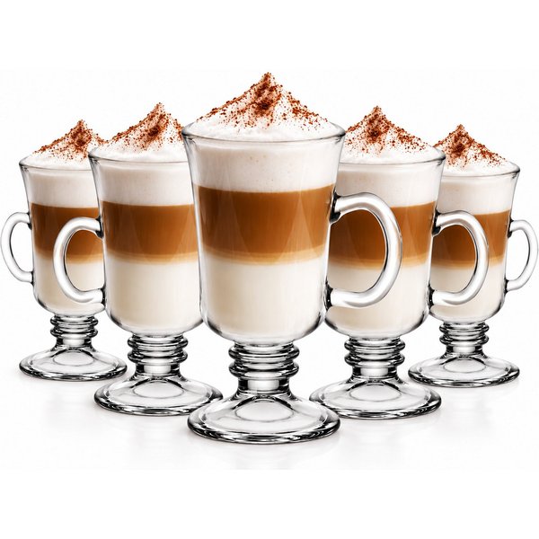 Sendez Latte-Macchiato-Glas 6 Irish Coffee Gläser mit Henkel Kaffeegläser, 6-tlg., Glas