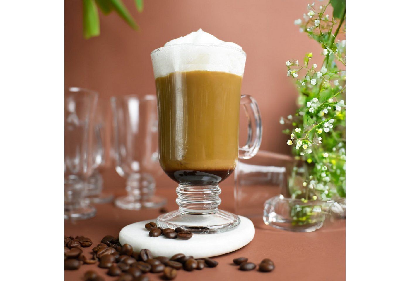 Sendez Latte-Macchiato-Glas 6 Irish Coffee Gläser mit Henkel Kaffeegläser, 6-tlg., Glas – Bild 3 von 4