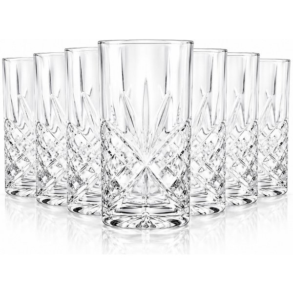 Sendez Longdrinkglas 6 Longdrinkgläser 300ml mit Relief Trinkgläser Cocktailgläser, 6-tlg., Glas