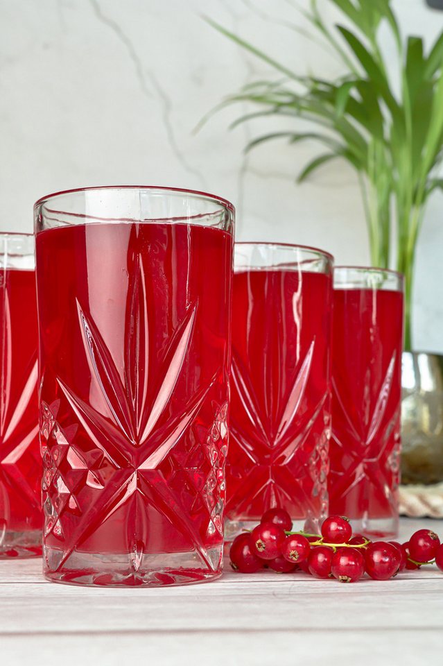 Sendez Longdrinkglas 6 Longdrinkgläser 300ml mit Relief Trinkgläser Cocktailgläser, 6-tlg., Glas – Bild 5 von 5