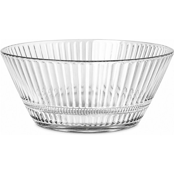 Sendez Schale 2,1 L groß Salatschüssel Obstschale Servierschale 22 cm geriffelt, Glas, (1-tlg), Relief