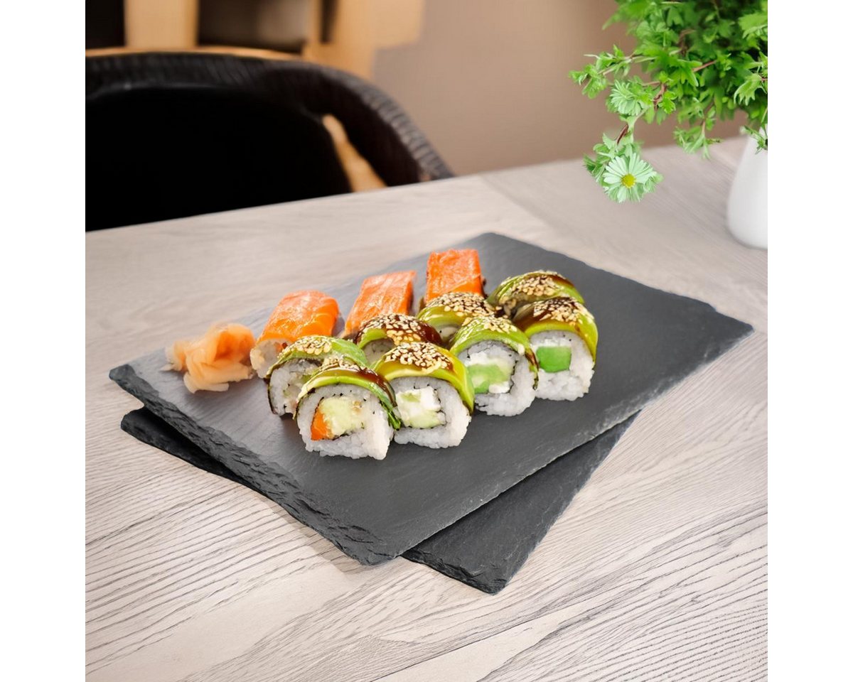 Sendez Servierplatte 2 x Schieferplatte 30x20cm Servierplatte Käseplatten Untersetzer, Schiefer, (2-tlg) – Bild 4 von 5