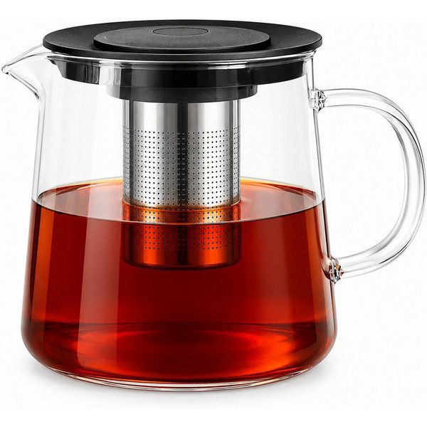 Sendez Teekanne 1,2L mit Edelstahl Sieb aus Borosilikatglas Teebereiter Glaskanne, 1,2 l