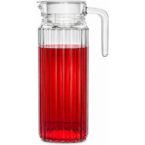 Sendez Wasserkrug 1,1 L Saftkrug Glaskaraffe Krug Glaskrug Saftkanne